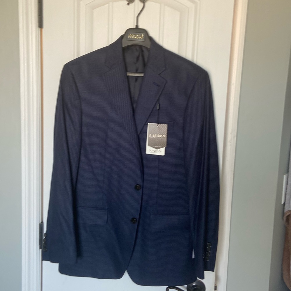 Men’s Ralph Lauren classic fit Navy patterned blazer Size 40REG NWT